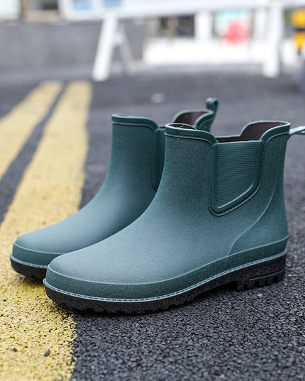 Men's Rubber Pull On Waterproof Chelsea Rain Boots