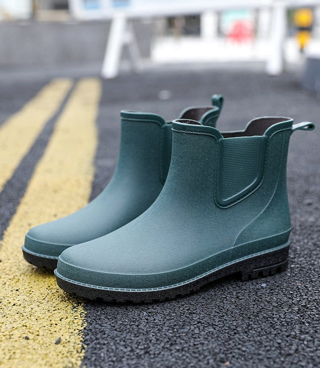 Men's Rubber Pull On Waterproof Chelsea Rain Boots