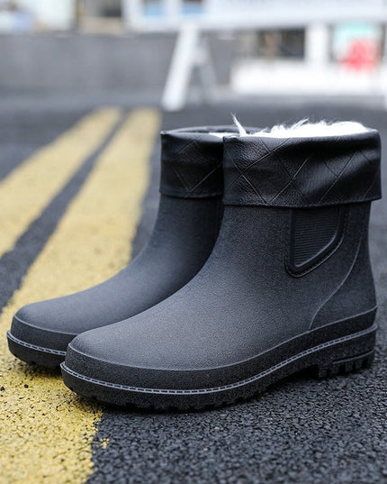 Men's Rubber Pull On Waterproof Chelsea Rain Boots