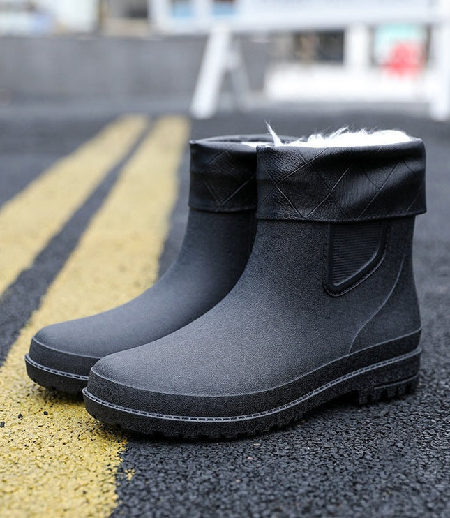 Men's Rubber Pull On Waterproof Chelsea Rain Boots