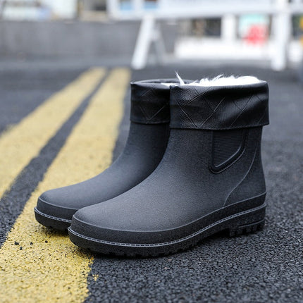 Men's Rubber Pull On Waterproof Chelsea Rain Boots