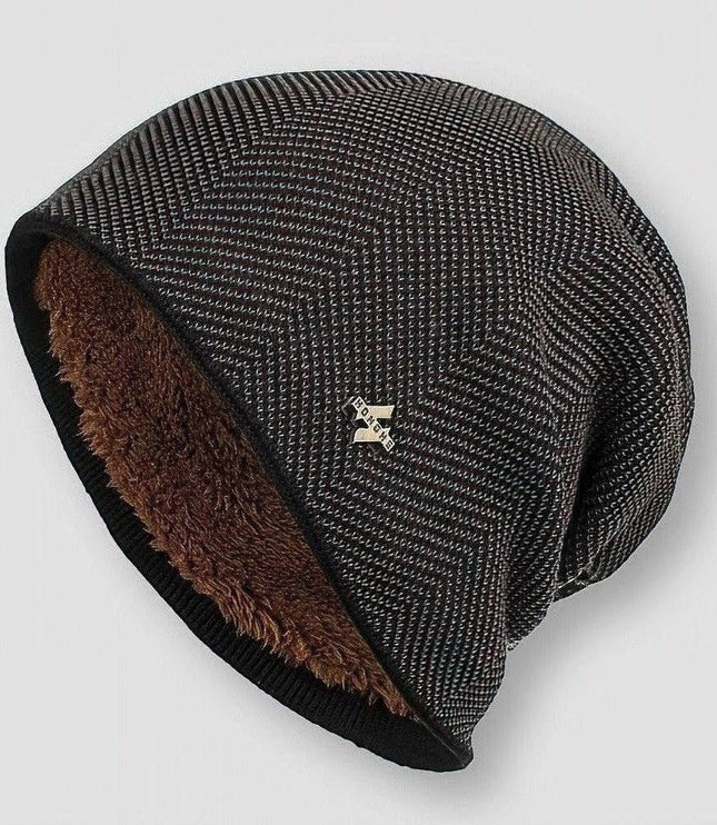 Men's Slouchy Winter Beanie Hat, Soft Lined Knit