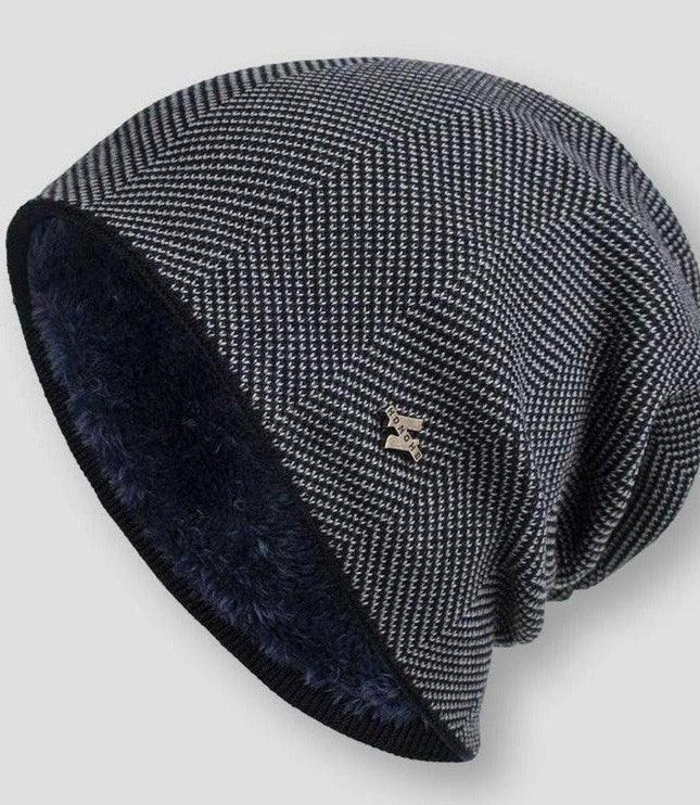 Men's Slouchy Winter Beanie Hat, Soft Lined Knit