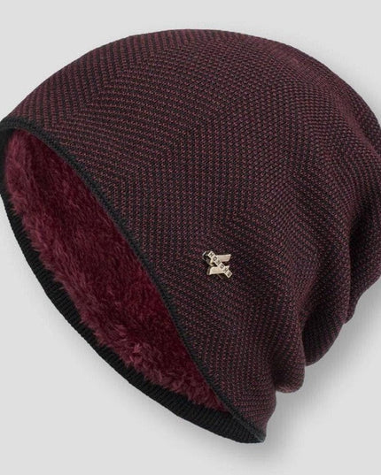 Men's Slouchy Winter Beanie Hat, Soft Lined Knit