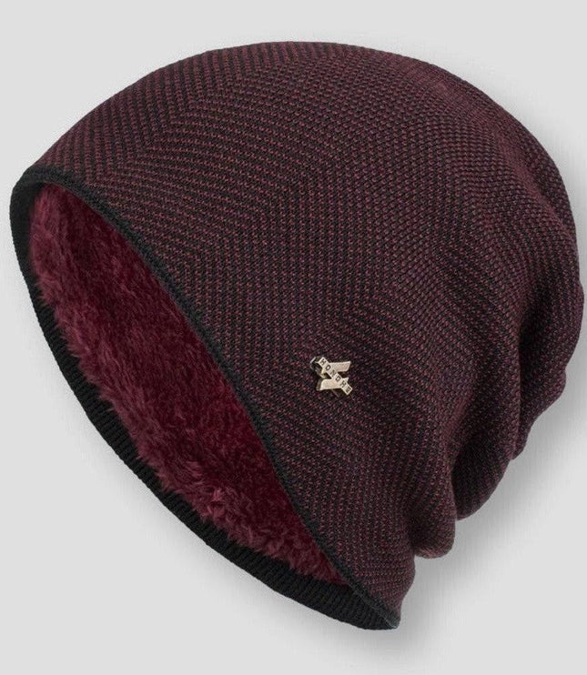 Men's Slouchy Winter Beanie Hat, Soft Lined Knit