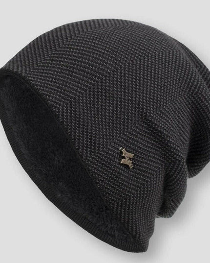 Men's Slouchy Winter Beanie Hat, Soft Lined Knit