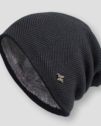 Men's Slouchy Winter Beanie Hat, Soft Lined Knit