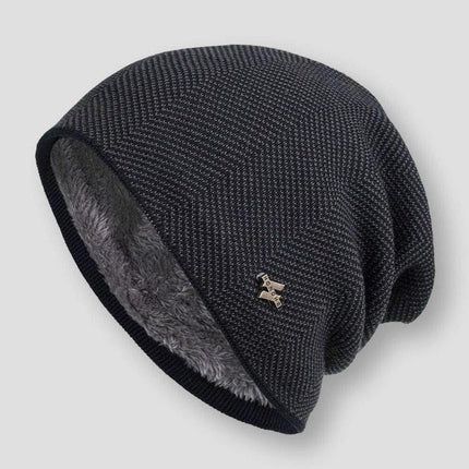 Men's Slouchy Winter Beanie Hat, Soft Lined Knit