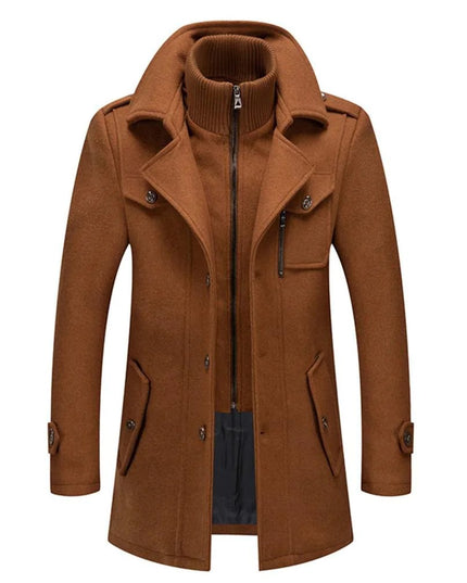 Men's Two Piece Winter Overcoat with Removable Lined Vest