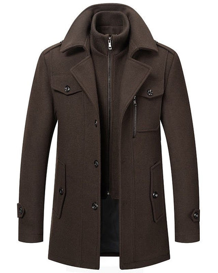 Men's Two Piece Winter Overcoat with Removable Lined Vest