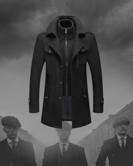 Men's Two Piece Winter Overcoat with Removable Lined Vest
