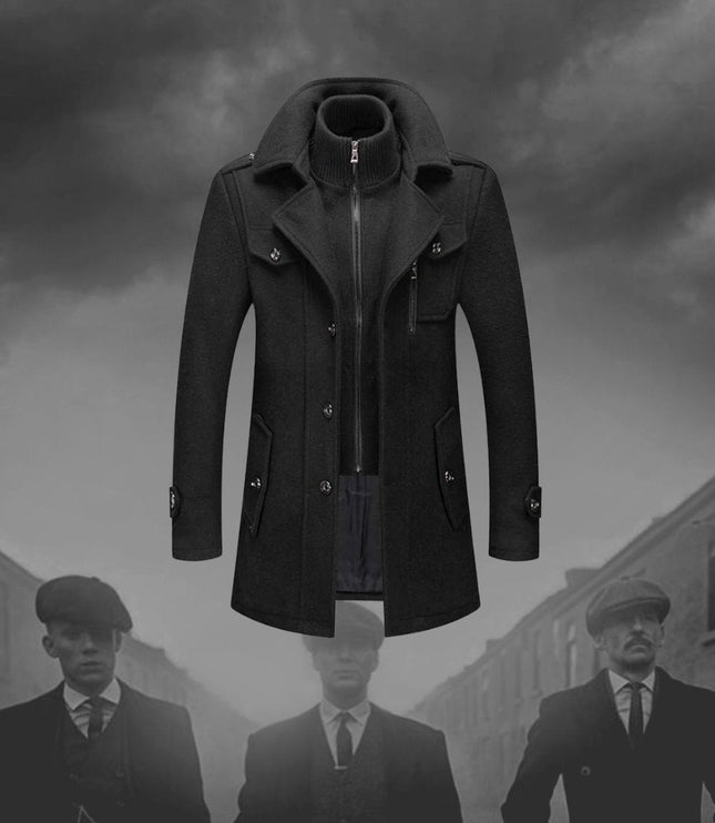 Men's Two Piece Winter Overcoat with Removable Lined Vest