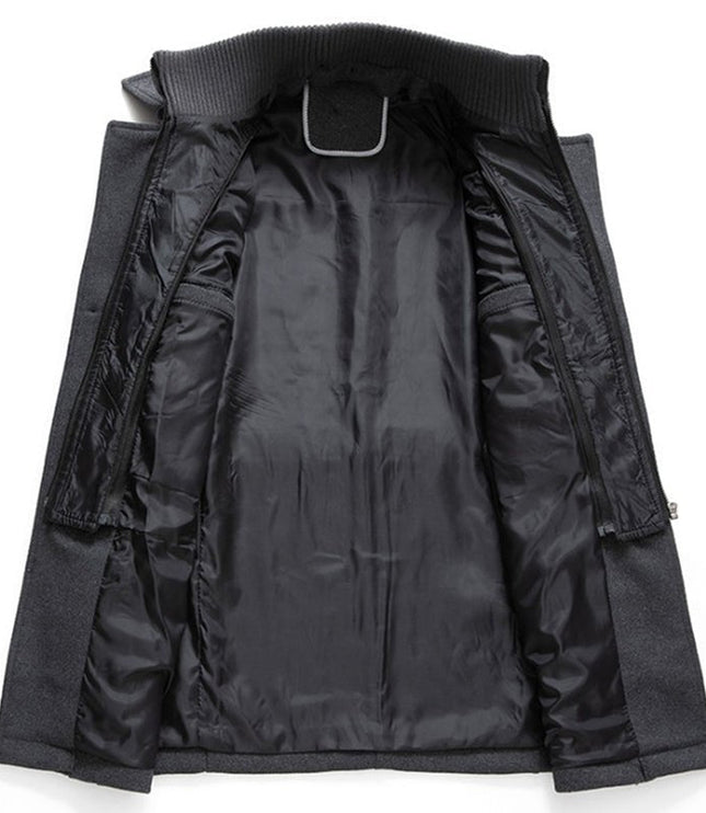 Men's Two Piece Winter Overcoat with Removable Lined Vest