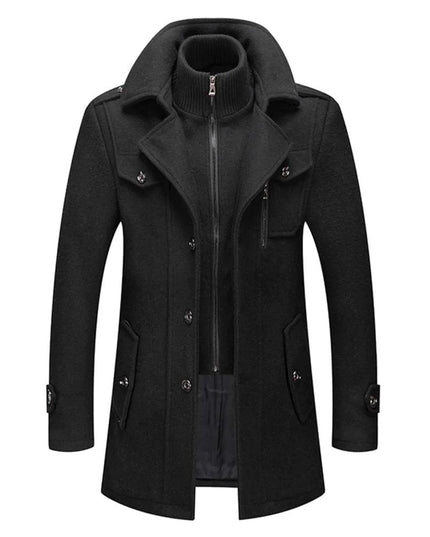 Men's Two Piece Winter Overcoat with Removable Lined Vest