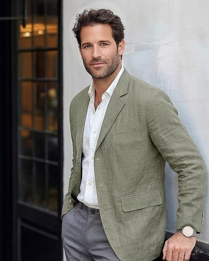 Men's Unstructured Sport Coat Blazer in Lightweight Linen
