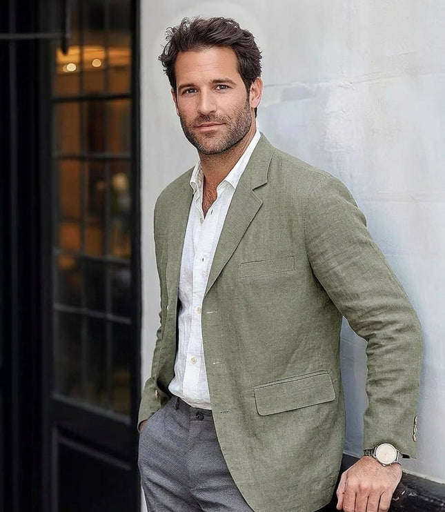Men's Unstructured Sport Coat Blazer in Lightweight Linen