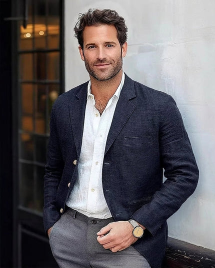 Men's Unstructured Sport Coat Blazer in Lightweight Linen