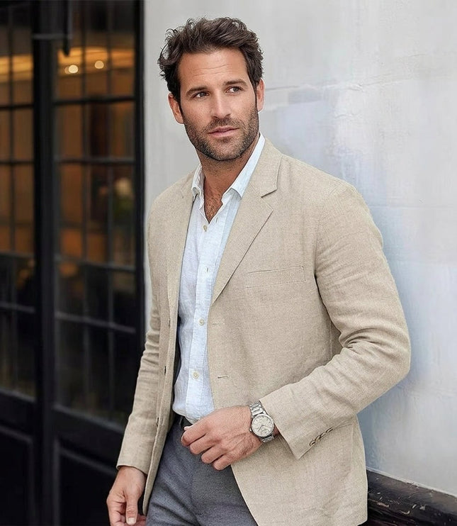 Men's Unstructured Sport Coat Blazer in Lightweight Linen