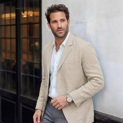 Men's Unstructured Sport Coat Blazer in Lightweight Linen