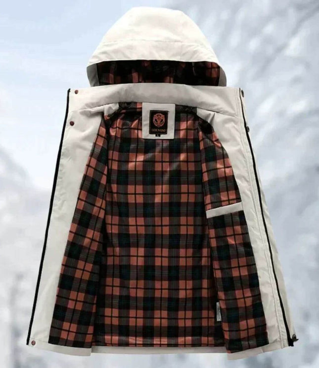 Men's Windproof Hooded Quilted Waterproof Outdoor Jacket