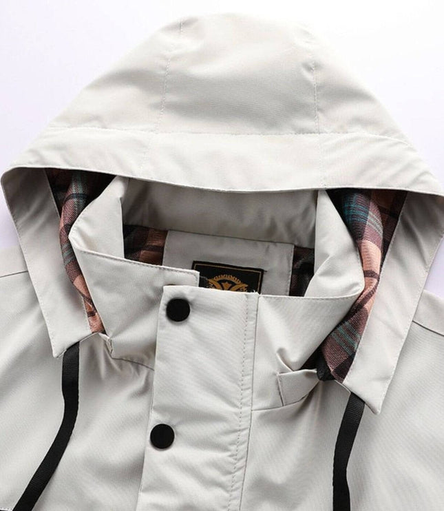 Men's Windproof Hooded Quilted Waterproof Outdoor Jacket