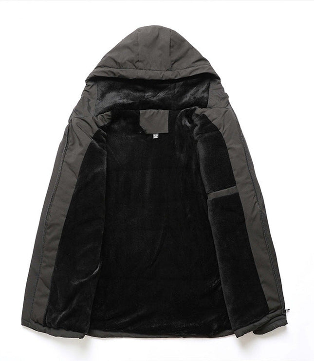 Men's Zip Up Hooded Waterproof Insulated Winter Jacket