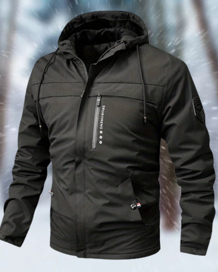 Men's Zip Up Hooded Waterproof Insulated Winter Jacket