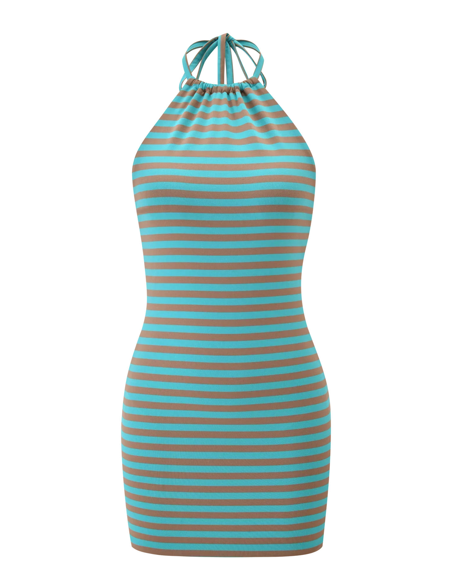Women's Aqua Satin Ruched Mini Dress Cocktail Party