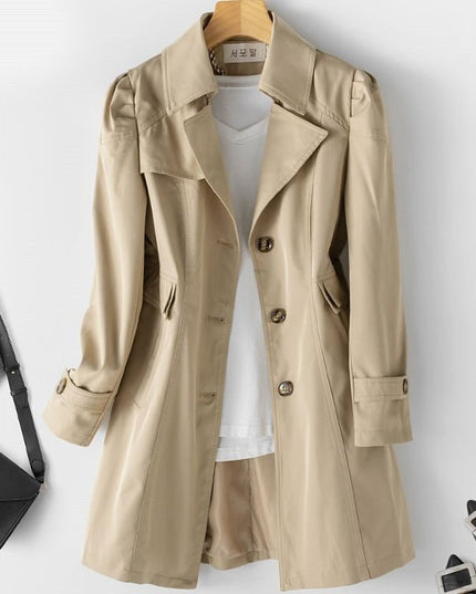 Women's Blazer Trench Coat, Single Breasted and Fitted