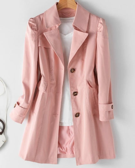 Women's Blazer Trench Coat, Single Breasted and Fitted