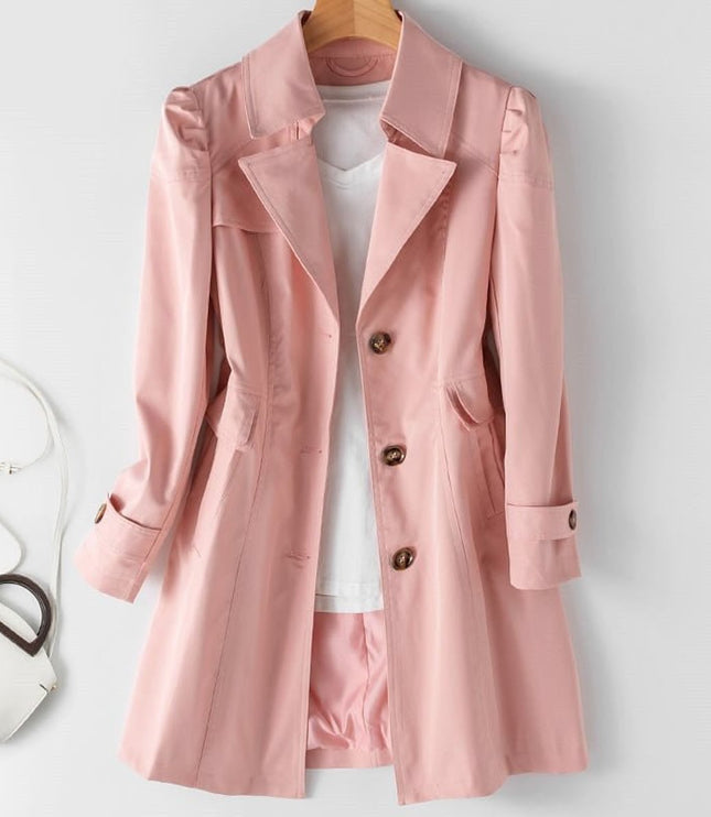 Women's Blazer Trench Coat, Single Breasted and Fitted