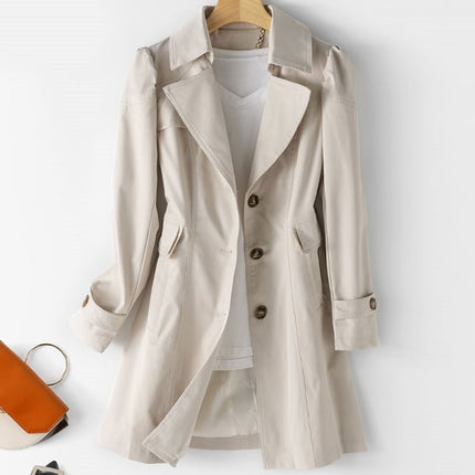 Women's Blazer Trench Coat, Single Breasted and Fitted