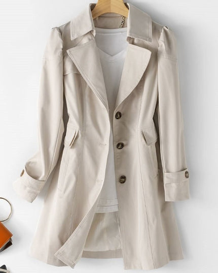Women's Blazer Trench Coat, Single Breasted and Fitted