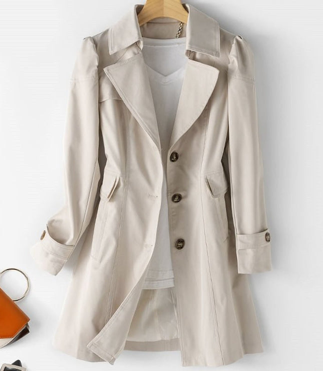Women's Blazer Trench Coat, Single Breasted and Fitted