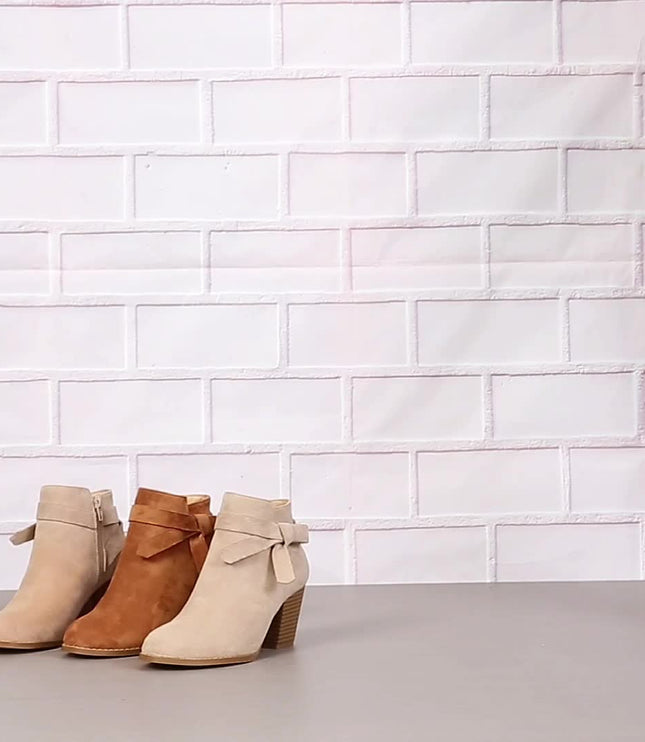 Women's Block Heel Ankle Boots, Pointed Toe Side Zip