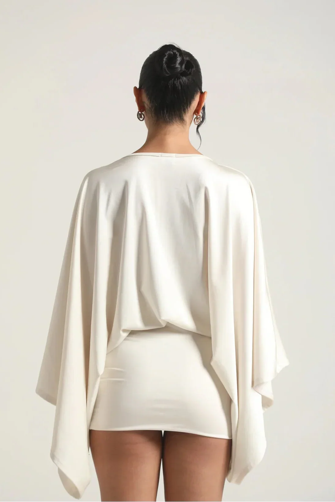 Women's Cape Sleeve Flowy Mini Cocktail Party Dress