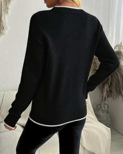 Women's Christmas Knit Crewneck Snowflake Sweater