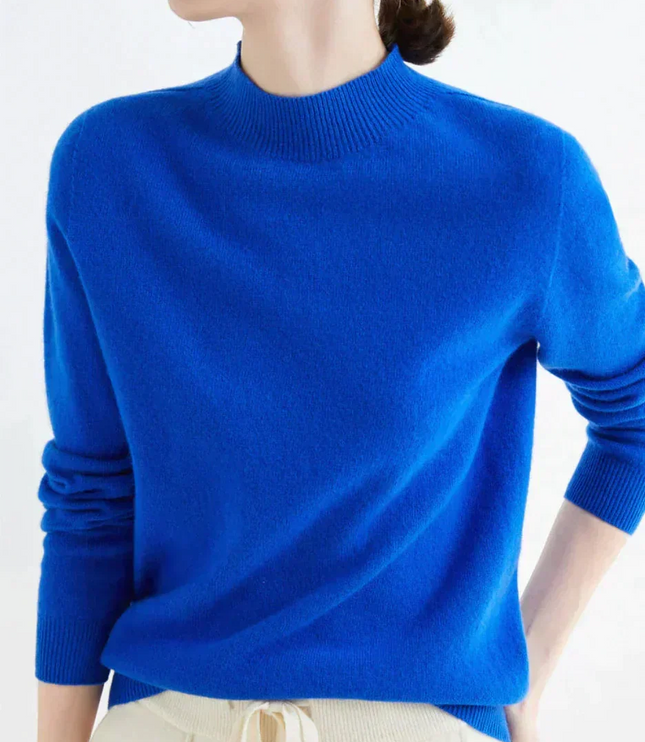 Women's Classic Fit Knit Pullover Sweater in Cashmere Blend