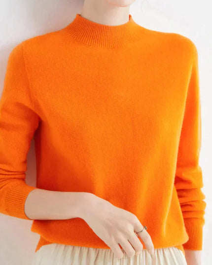 Women's Classic Fit Knit Pullover Sweater in Cashmere Blend