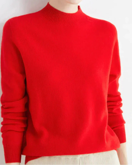 Women's Classic Fit Knit Pullover Sweater in Cashmere Blend