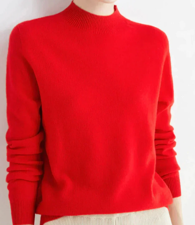 Women's Classic Fit Knit Pullover Sweater in Cashmere Blend