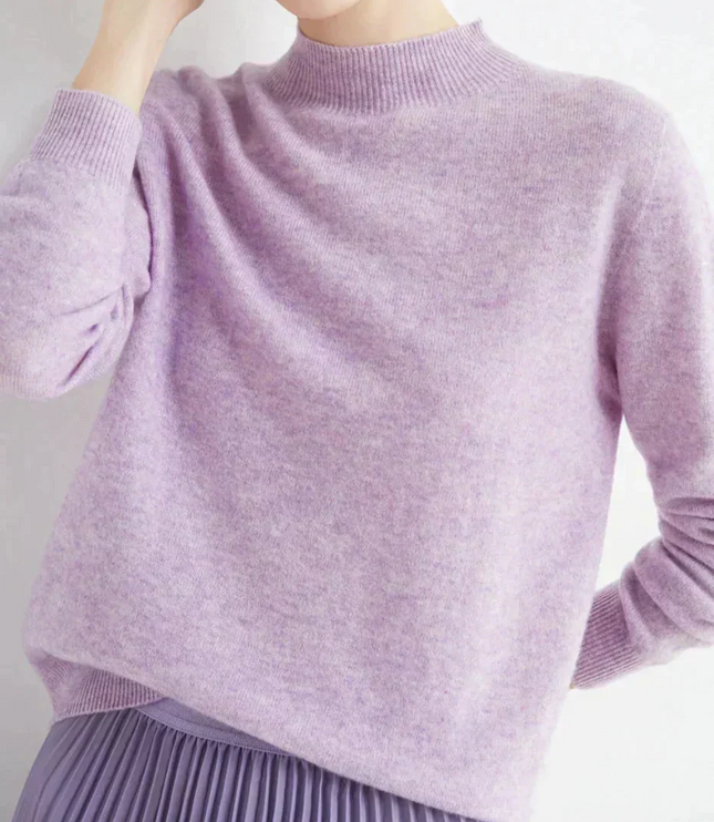 Women's Classic Fit Knit Pullover Sweater in Cashmere Blend