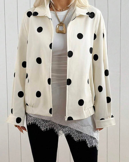 Women's Collared Zip Up Oversized Faux Leather Jacket