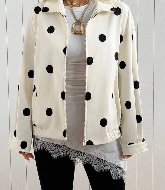 Women's Collared Zip Up Oversized Faux Leather Jacket