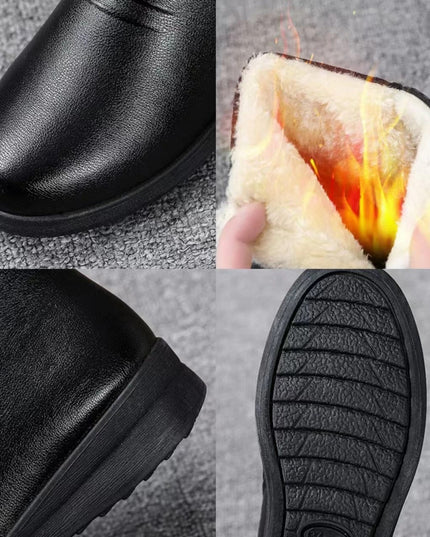 Women's Flat Winter Ankle Boots, Fur Lined with Side Zip
