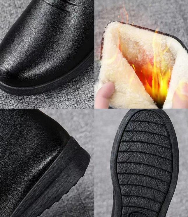 Women's Flat Winter Ankle Boots, Fur Lined with Side Zip