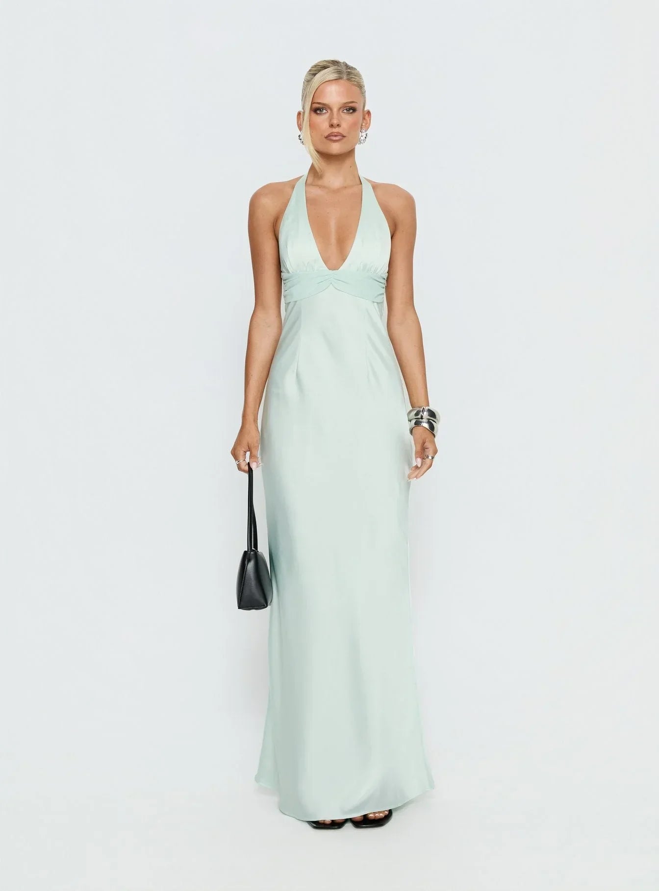 Women's Floral Halter Maxi Dress for Wedding Guest Summer