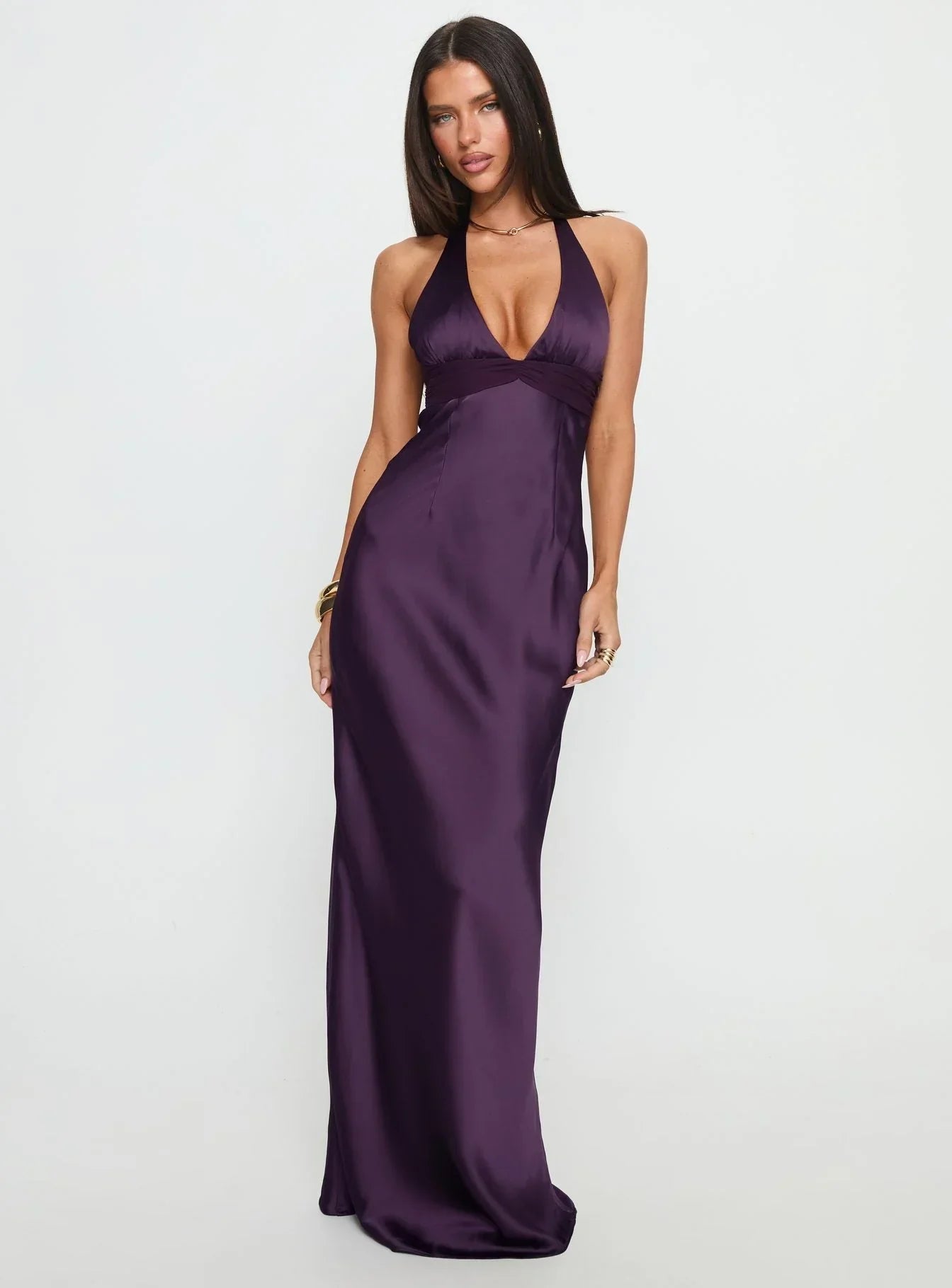 Women's Floral Halter Maxi Dress for Wedding Guest Summer