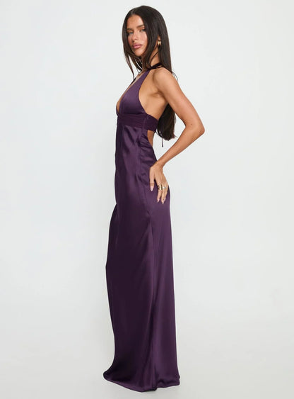 Women's Floral Halter Maxi Dress for Wedding Guest Summer