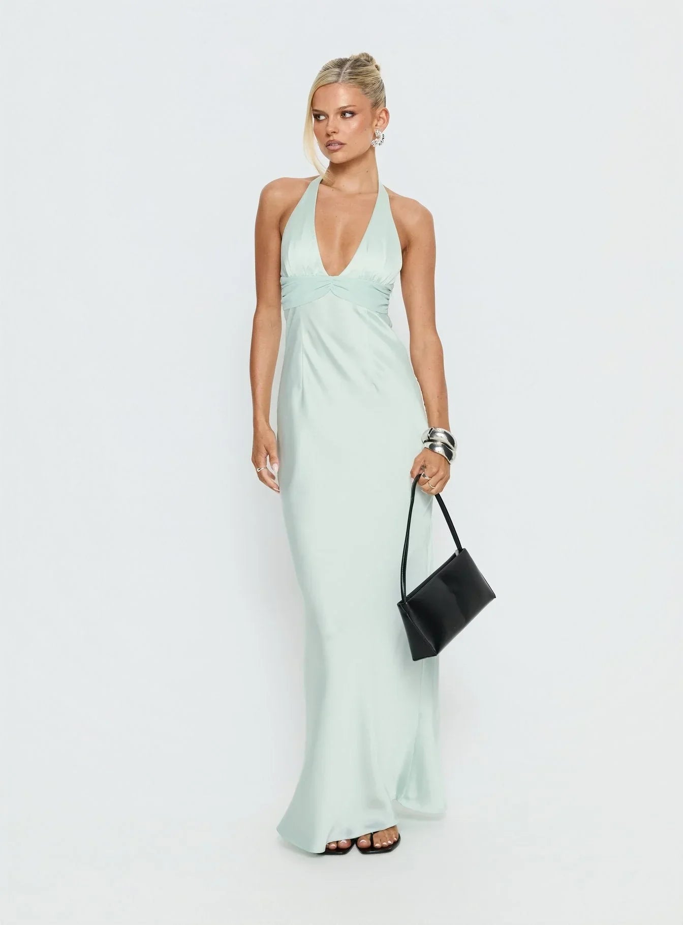 Women's Floral Halter Maxi Dress for Wedding Guest Summer